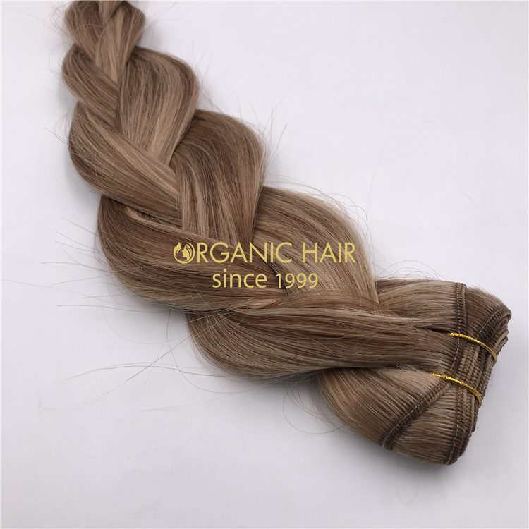 Human cuticle remy balayage color machine wefts hair extensions X377